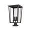 Z-Lite Seoul 4 Light Outdoor Pier Mounted Fixture, Black & Clear 571PHXXLS-SQPM-BK - alternate 2